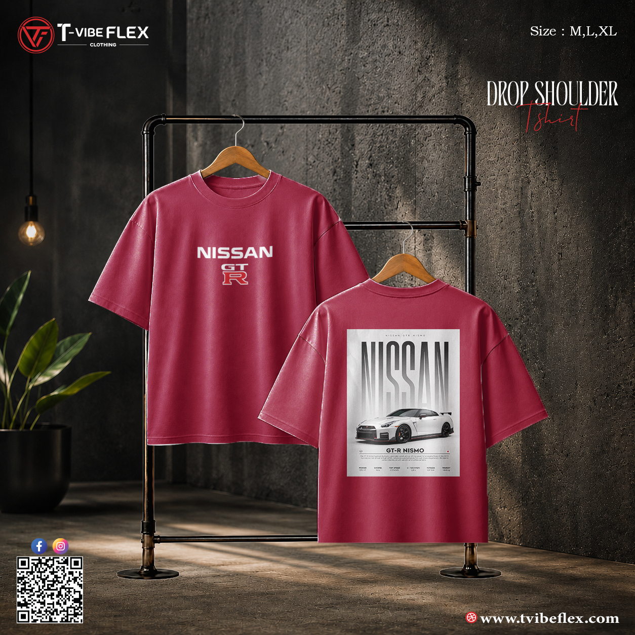 Nissan GT-R Drop Shoulder T-shirt - Image 3
