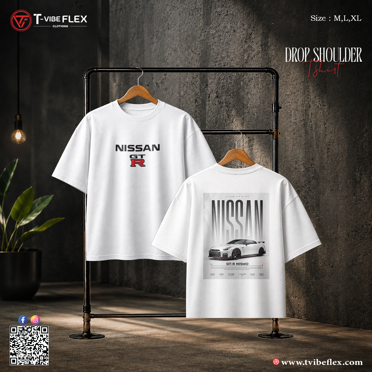 Nissan GT-R Drop Shoulder T-shirt
