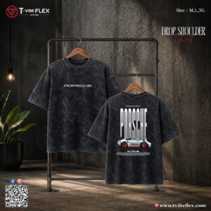 Acid Wash Drop Shoulder T-Shirt (Porsche)
